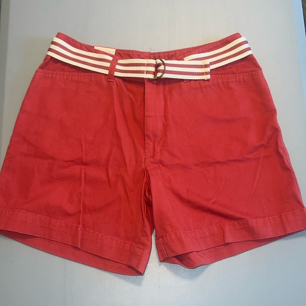 Cherokee Women's Rusty Red Belted Chino Shorts Size 10 *NEW W/ TAGS